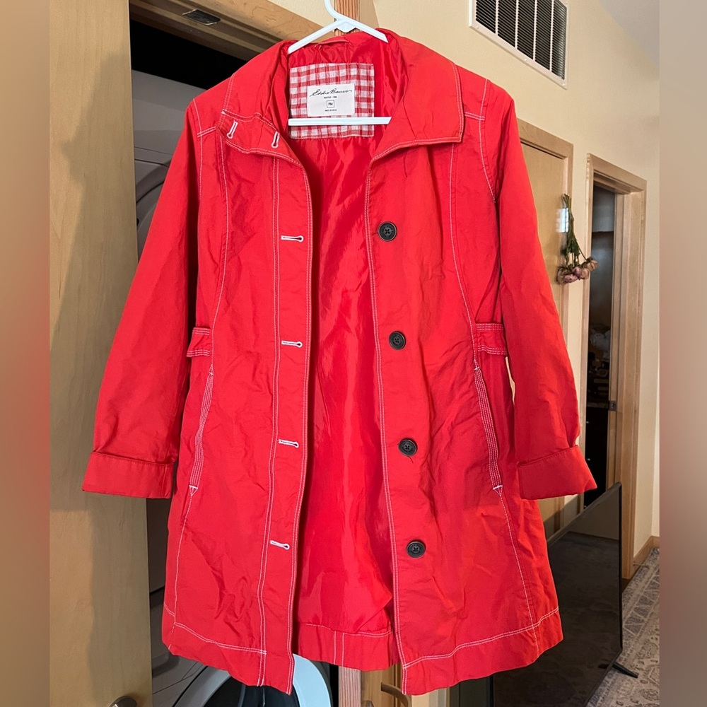 Eddie Bauer Red Trench Coat